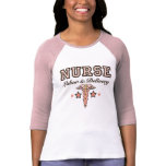 Labor and Delivery Nurse Pink Caduceus Raglan Tshirts