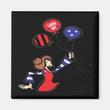 Labor Day Balloon Lady Refrigerator Magnet