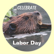Labor Day, Celebrate, Beaver Sticker stickers