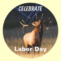 Labor Day, Celebrate, Elk Sticker stickers