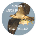 Labor Day, Celebrate, Gone Fishing Sticker
