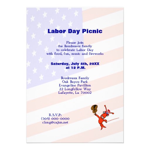 Labor Day Crawfish Lobster Invitations
