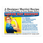 Labor Day Martini Cocktail Recipe Postcard
