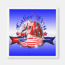 Labor Day Square Fridge  Magnet
