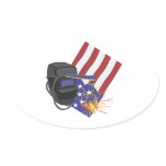 Labor Day Oval Stickers