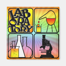 LABORATORY 4 SQUARE LOGO REFRIGERATOR MAGNETS