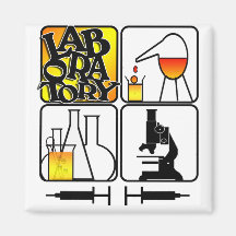 LABORATORY LOGO 4 SQUARE - LAB ICONS FRIDGE MAGNETS