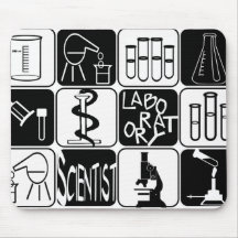 LABORATORY SCIENTIST SYMBOLS AND TOOLS MOUSE PAD