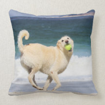 Labradoodle - Happy Day on the Beach Pillow