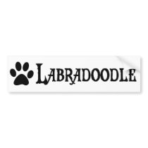 Labradoodle (pirate style w/ pawprint) bumper stickers by dogsandhorses Labradoodle (pirate style w/ pawprint) bumper stickers