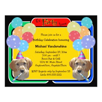 Labradoodle Puppy Birthday Barker Personalized Announcements