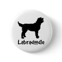 Labradoodle w/ Cool Text Pinback Buttons