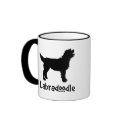 Labradoodle w/ Cool Text mugs by dogsandhorses Labradoodle w/ Cool Text mugs