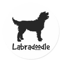 Labradoodle w/ Cool Text Round Stickers