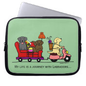 Labrador Dogs Cartoon Moving Laptop Sleeves