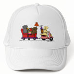 Labrador Dogs Cartoon Moving Mesh Hats