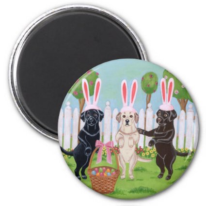 Labrador Easter Bunnies!! Fridge Magnets