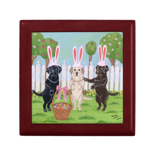 Labrador Easter Bunnies Painting Gift Boxes