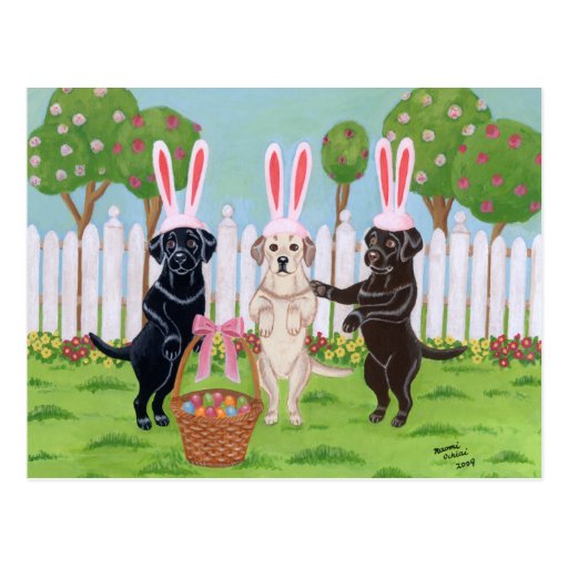 Labrador Easter Bunnies!! Post Cards