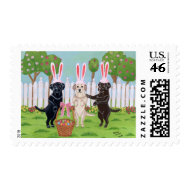 Labrador Easter Bunnies stamp