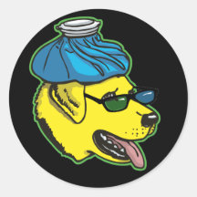 Labrador Hangover Gear Round Sticker