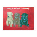Labrador Happy Birthday Card postcards by TRBrown Labrador Happy Birthday Card postcards