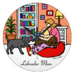 Labrador Mom Reading Wallclocks