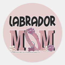 Labrador MOM Round Stickers