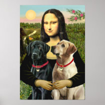 Labrador pair (B+Y) - Mona Lisa Posters