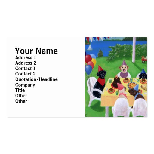 Labrador Party Painting Business Card Template (front side)