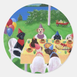 Labrador Party Stickers