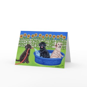 Labrador Pool Fun card