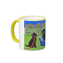 Labrador Pool Fun mugs