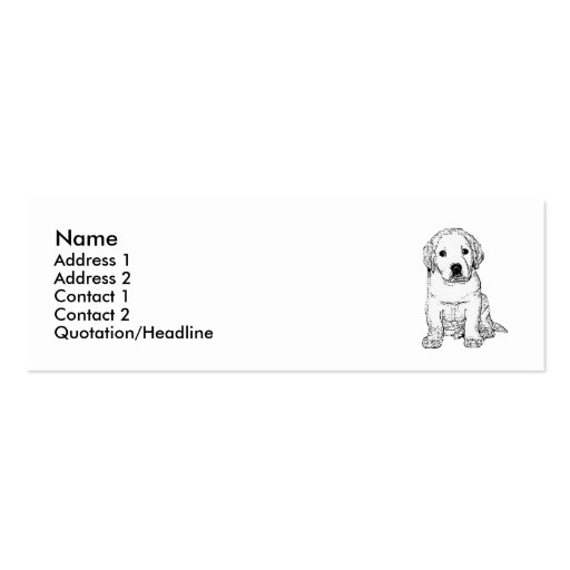 Labrador Puppy skinny business cards (front side)