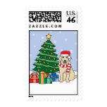 Labrador Retriever and Christmas Tree postage