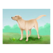 Labrador Retriever and his Tennis Ball posters