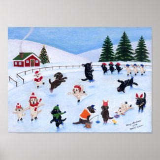 Labrador Retriever Art Print Christmas