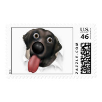 Labrador Retriever (Black) Busting... - Customized Stamp