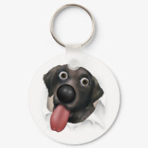 Labrador Retriever (Black) Busting Out keychains