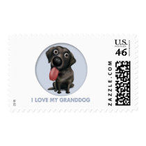 Labrador Retriever (Black) Granddog Postage Stamp