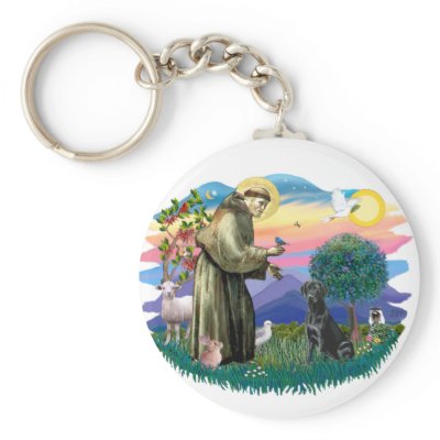Labrador Retriever (black) Key Chains