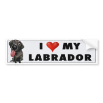 Labrador Retriever (Black) Love Sticker bumper stickers by cartoondogs Labrador Retriever (Black) Love Sticker bumper stickers