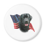 Labrador Retriever (blk) Flag Fridge Magnets