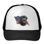 Labrador Retriever (blk) Flag Trucker Hat