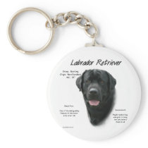 Labrador Retriever (blk) History Design Key Chains