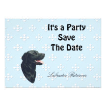 Labrador Retriever ~ Blue w/ White Diamonds Personalized Invitations