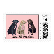 Labrador Retriever Breast Cancer Postage Stamp