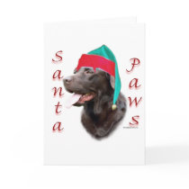 Labrador Retriever (choc) Santa Paws cards