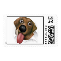 Labrador Retriever (Chocolate) Busting Out Postage Stamp