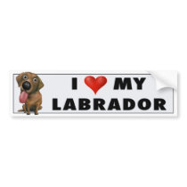 Labrador Retriever (Chocolate) Love Sticker bumper stickers